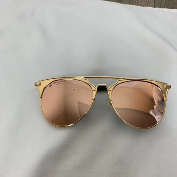 Aviator Rose  gold Pink Sunglasses - Picture 9 of 10